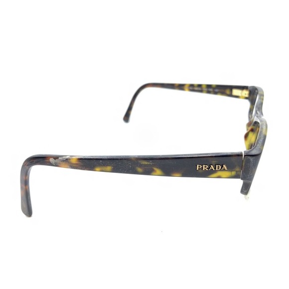 Prada VPR 19L 2AU-1O1 Tortoise Brown Rectangle Eyeglasses Frames 52-16 135 Italy - Picture 4 of 12